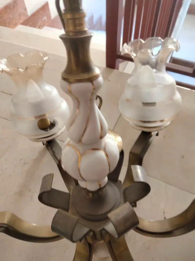 Lámparas vintage cristal y metal 35 euros cada una