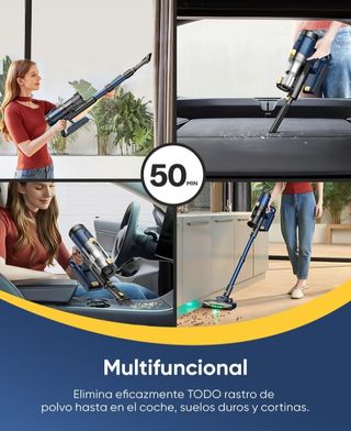 Aspirador sin Cable 48Kpa, 50min Autonomía