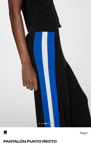 Pantalón recto Mango negro y azul