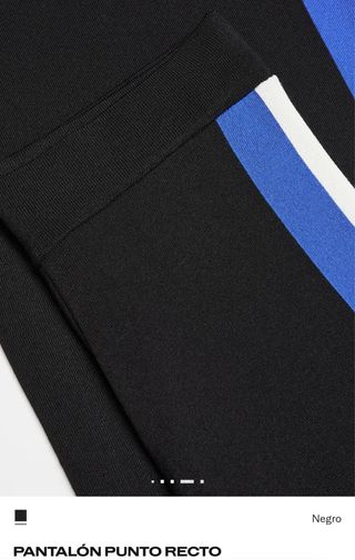 Pantalón recto Mango negro y azul