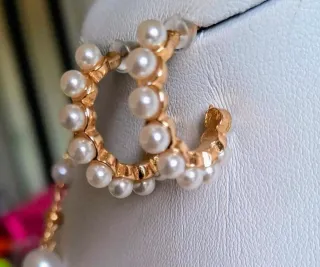 Bellissima parure 2 collane perle artificiali oro