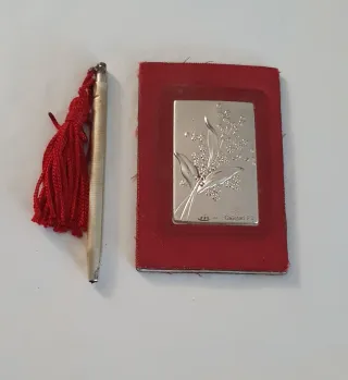 Set rubrica e penna in argento 925