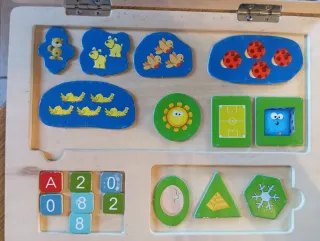 Gioco educativo in legno Alfabeto Numeri Forme