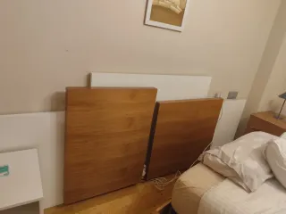 Sinfonier madera y metal,mesillas y cabecero