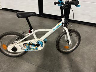 Bicicleta Btwin 14 Decathlon Blanca-Azul +ruedines