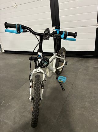 Bicicleta Btwin 14 Decathlon Blanca-Azul +ruedines