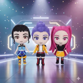 Figuras Rumi, Mira y Zoey en 3D KPOP DEMON HUNTERS