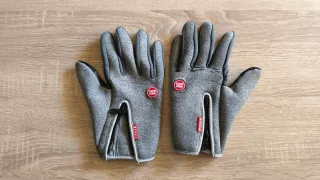 Guantes de invierno grises bici, esquí, senderismo
