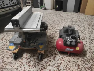 Virutex y compresor de aire y cepillo