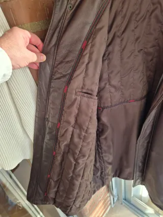 Chaquetón de piel TORRAS marrón hombre en buen est