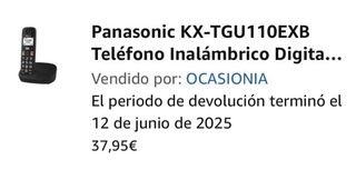 Teléfono Inalámbrico Panasonic KX-TGU110 Negro.