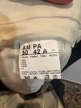 Traje de tres piezas completo Talla 50(M-L) Negro