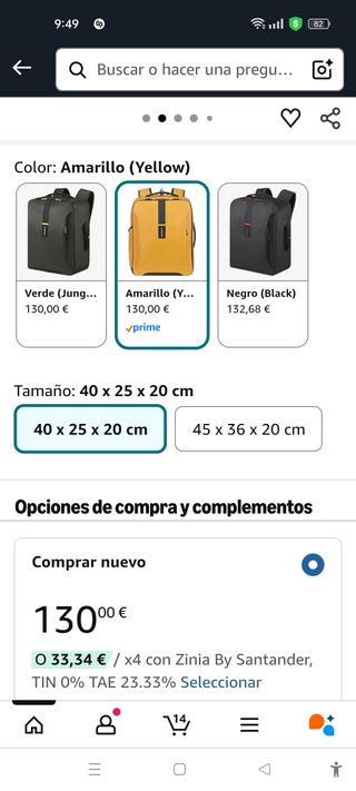 Mochila Samsonite Paradiver Light y accesorios.