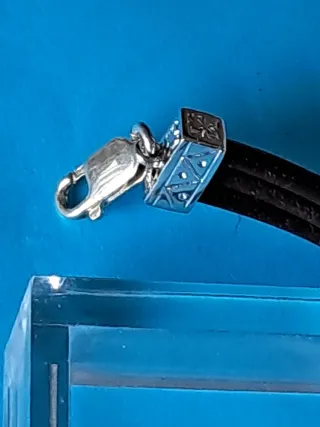 Pulsera Cuero y Plata Ley