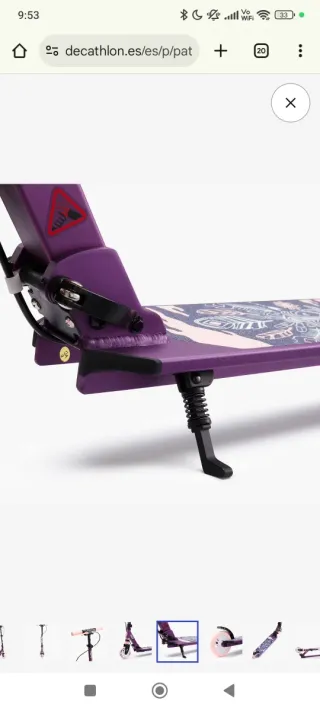 Patinete infantil lila y rosa