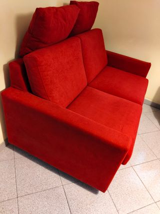Divano letto 1 piazza e mezza rosso