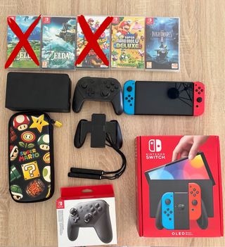 Nintendo Switch OLED + Mando Pro + Giochi