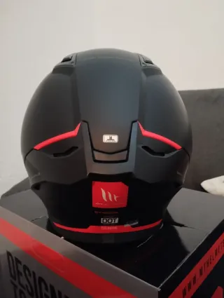 Casco Moto MT Stinger Talla S Negro/Rojo