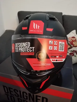 Casco Moto MT Stinger Talla S Negro/Rojo