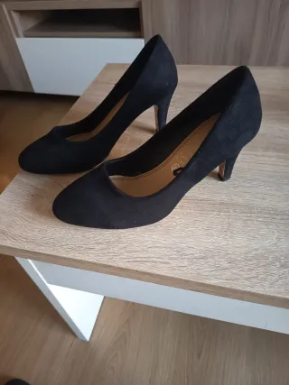 Zapatos de tacón terciopelo negro talla 38