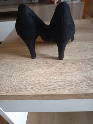 Zapatos de tacón terciopelo negro talla 38