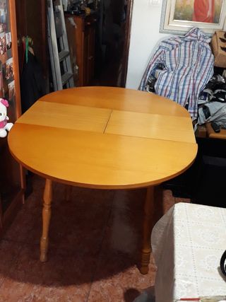 Mesa redonda comedor madera abatible 80 la dejo 60