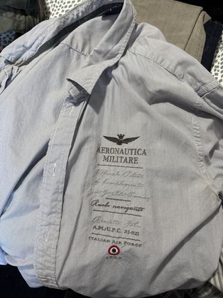 Camisa Armani Jeans Rayas Gris Talla XL