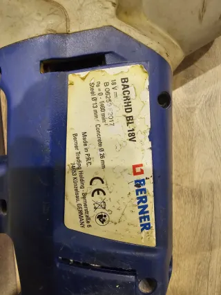 Taladro percutor Berner 18V BACRHD BL SDS Plus