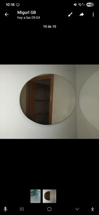 Espejo redondo de cristal