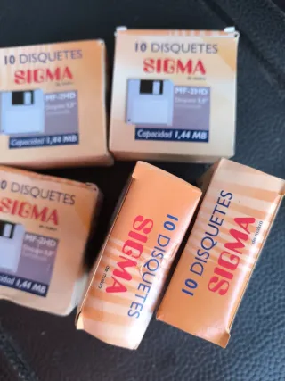 5 Cajas de 10 Disquetes SigmaMF-2HD