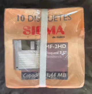 5 Cajas de 10 Disquetes SigmaMF-2HD