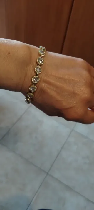 Braccialetto donna oro con zirconi