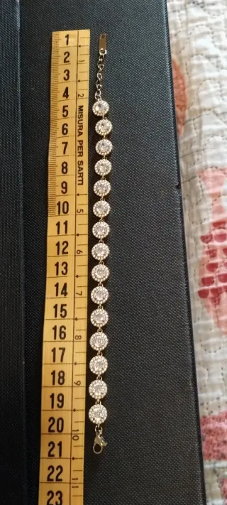 Braccialetto donna oro con zirconi