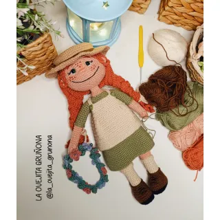 Amigurumi Ana de las Tejas Verdes muñeca