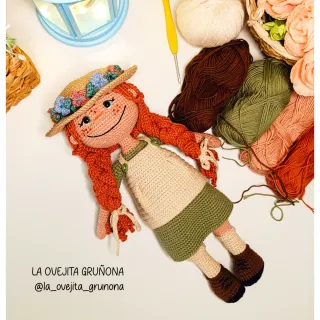Amigurumi Ana de las Tejas Verdes muñeca