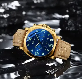 Reloj Chenxi Hombre Azul y Dorado