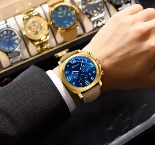 Reloj Chenxi Hombre Azul y Dorado