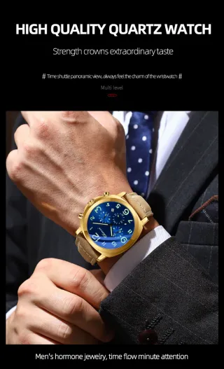 Reloj Chenxi Hombre Azul y Dorado