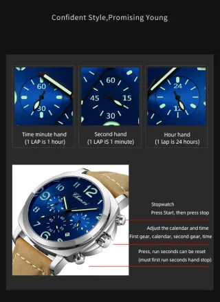Reloj Chenxi Hombre Azul y Dorado