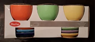 Set 6 Tazzine Caffè con Piattino Multicolor