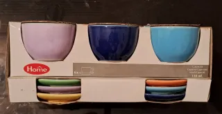 Set 6 Tazzine Caffè con Piattino Multicolor