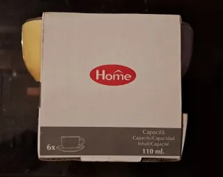 Set 6 Tazzine Caffè con Piattino Multicolor