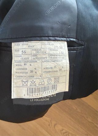 Armani Collezioni Abito Uomo Tg. 56 Blu