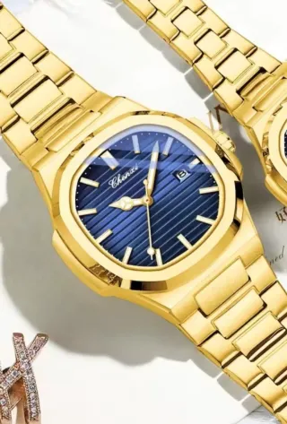 Reloj Chenxi Dorado y Azul Hombre