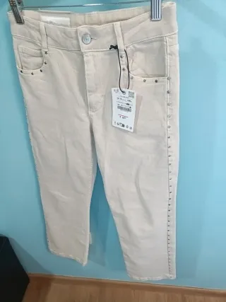 Pantalón Zara Beige Talla M/38