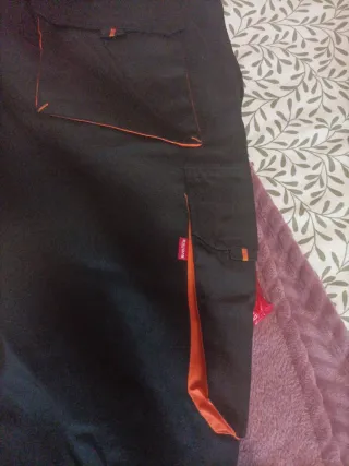 Pantalón de trabajo Velilla negro -naranja talla L