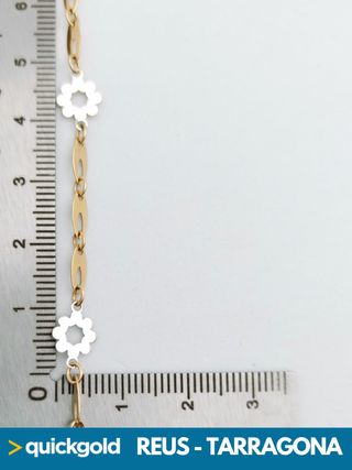 035-05-00886 PULSERA ORO 18K FLORES