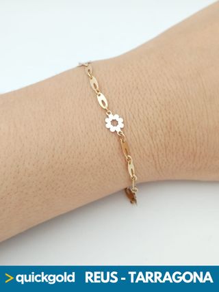 035-05-00886 PULSERA ORO 18K FLORES