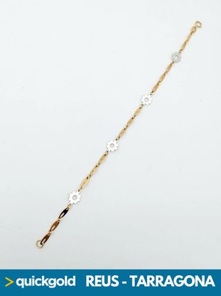 035-05-00886 PULSERA ORO 18K FLORES