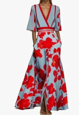 Vestido largo estampado floral